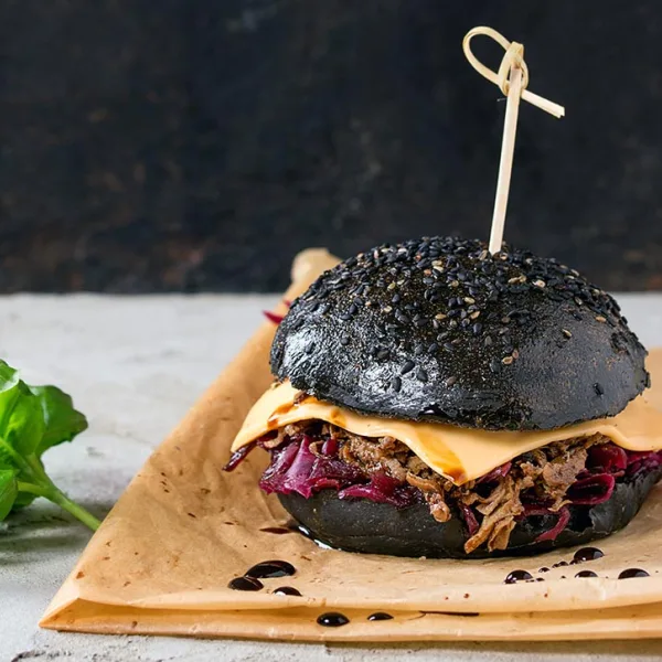 Black Bun Pulled-Beef Burger