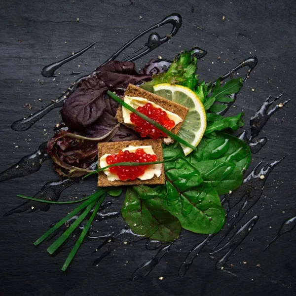 Red Caviar Canapes