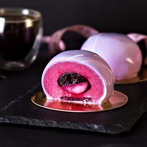 Raspberry Rose Mousse Roll