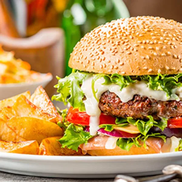 Gourmet Beef Burger & Wedges